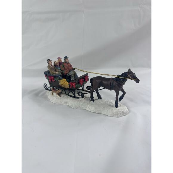 St Nicholas Square Village Collection SLEIGH RIDE Horse Drawn Carriage In box - Picture 7 of 9